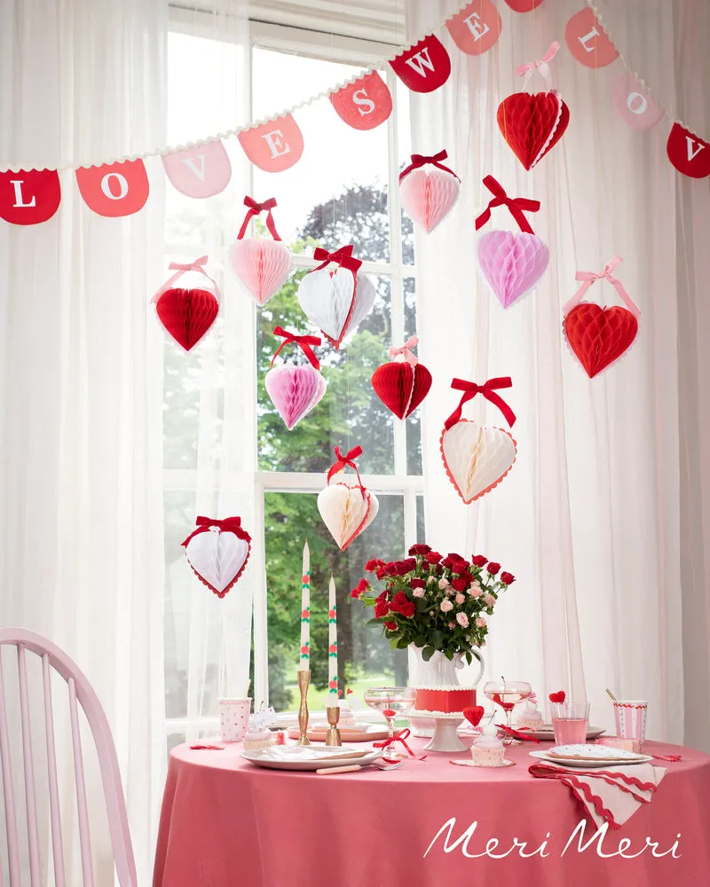 Meri Meri Party Cups | Valentine's Vintage Rose Heart 8 Pack