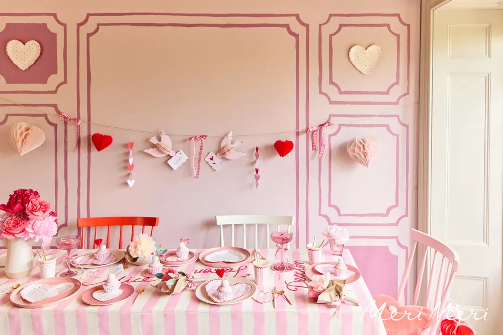 Meri Meri Party Cups | Valentine's Vintage Rose Heart 8 Pack