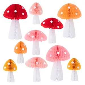 Meri Meri Party Honeycomb Mushroom Decorations (x 10)