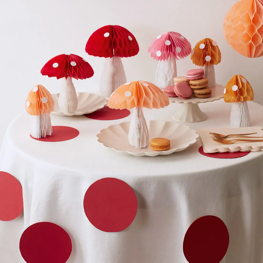 Meri Meri Party Honeycomb Mushroom Decorations (x 10)