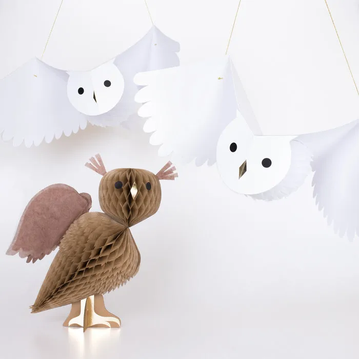 Meri Meri Party Honeycomb Owl Decorations x 3