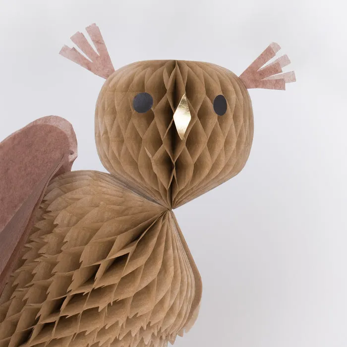 Meri Meri Party Honeycomb Owl Decorations x 3