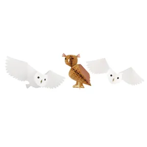 Meri Meri Party Honeycomb Owl Decorations x 3