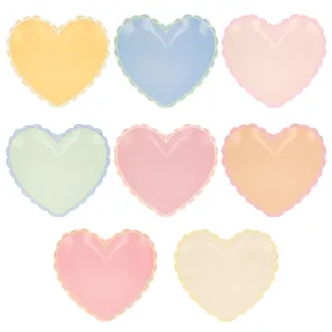 Meri Meri Party Plates | Pastel Heart Large 8x