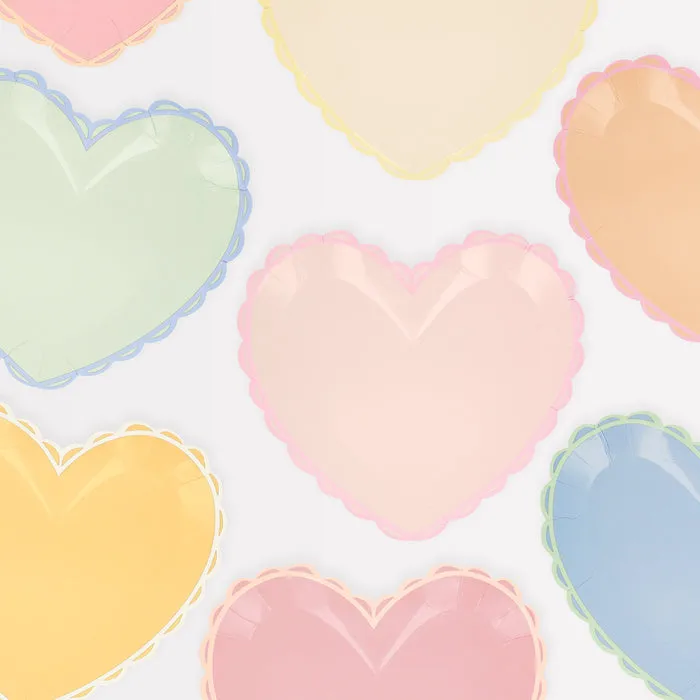 Meri Meri Party Plates | Pastel Heart Large 8x