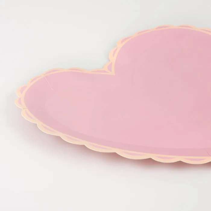Meri Meri Party Plates | Pastel Heart Large 8x