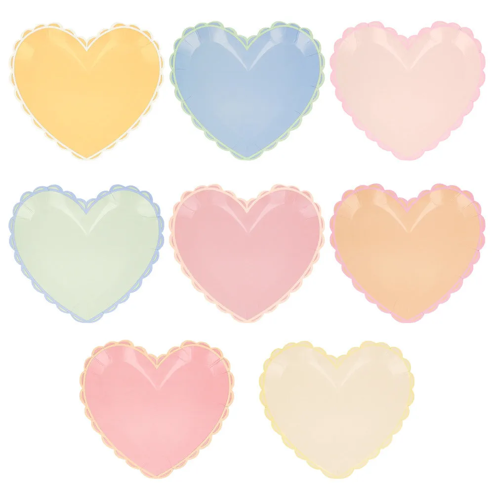 Meri Meri Party Plates | Pastel Heart Large 8x