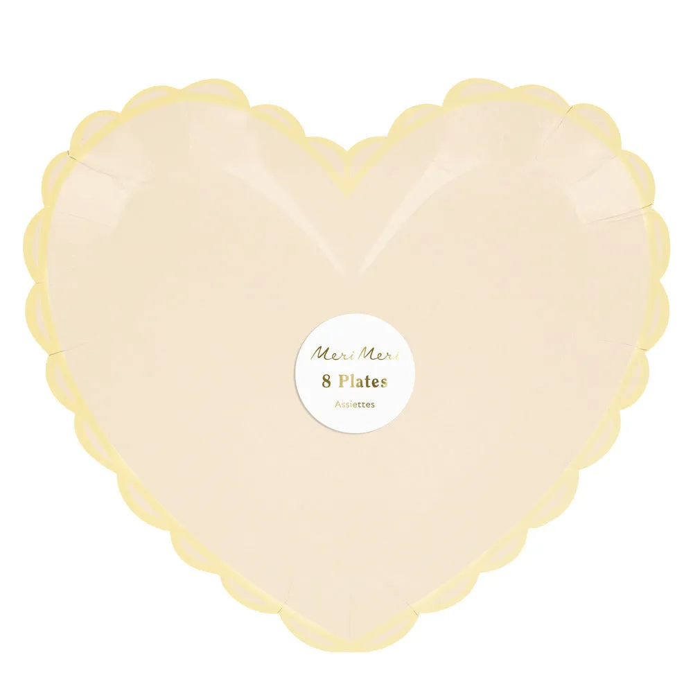 Meri Meri Party Plates | Pastel Heart Large 8x