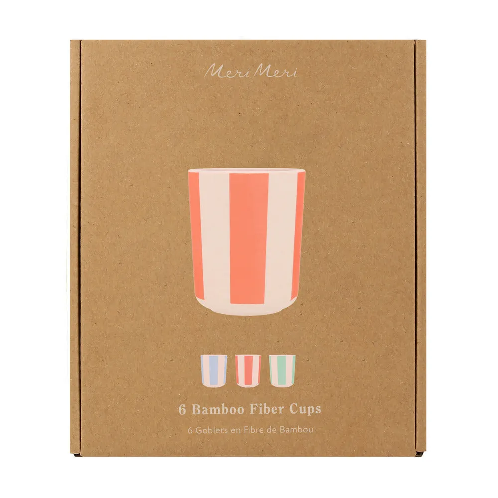 Meri Meri Reusable Bamboo Cups STRIPY 6x