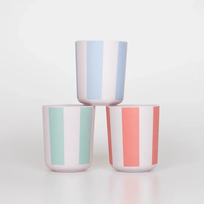 Meri Meri Reusable Bamboo Cups STRIPY 6x