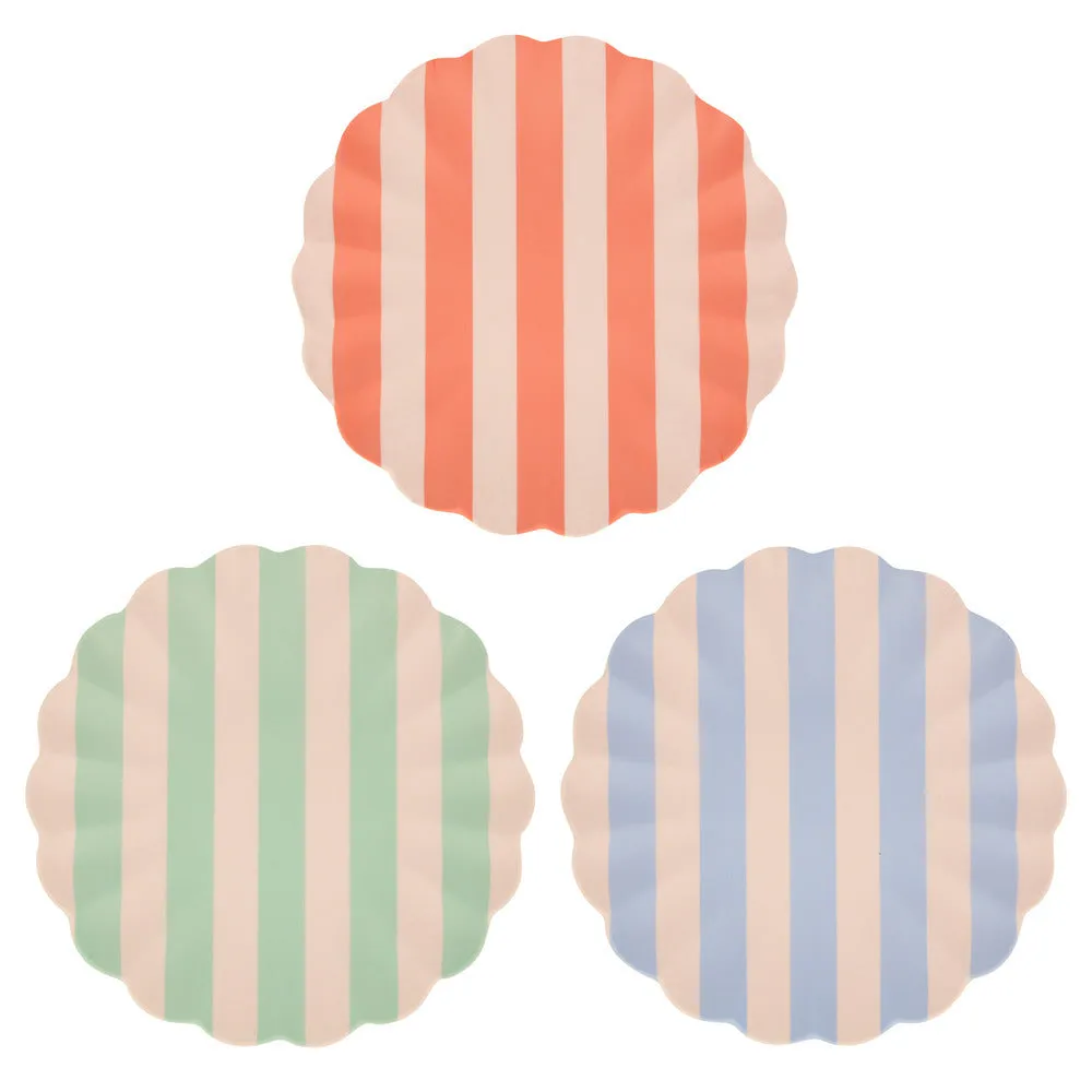 Meri Meri Reusable Bamboo Plates 6x STRIPY