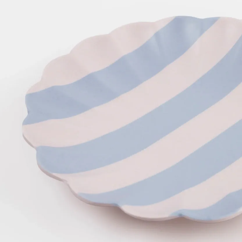 Meri Meri Reusable Bamboo Plates 6x STRIPY