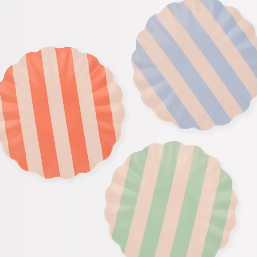 Meri Meri Reusable Bamboo Plates 6x STRIPY