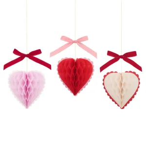 Meri Meri Valentines Honeycomb Heart Decorations