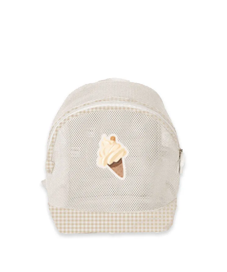 Mrs Ertha Beach Net Backpack | Vintage Squares Ice Cream
