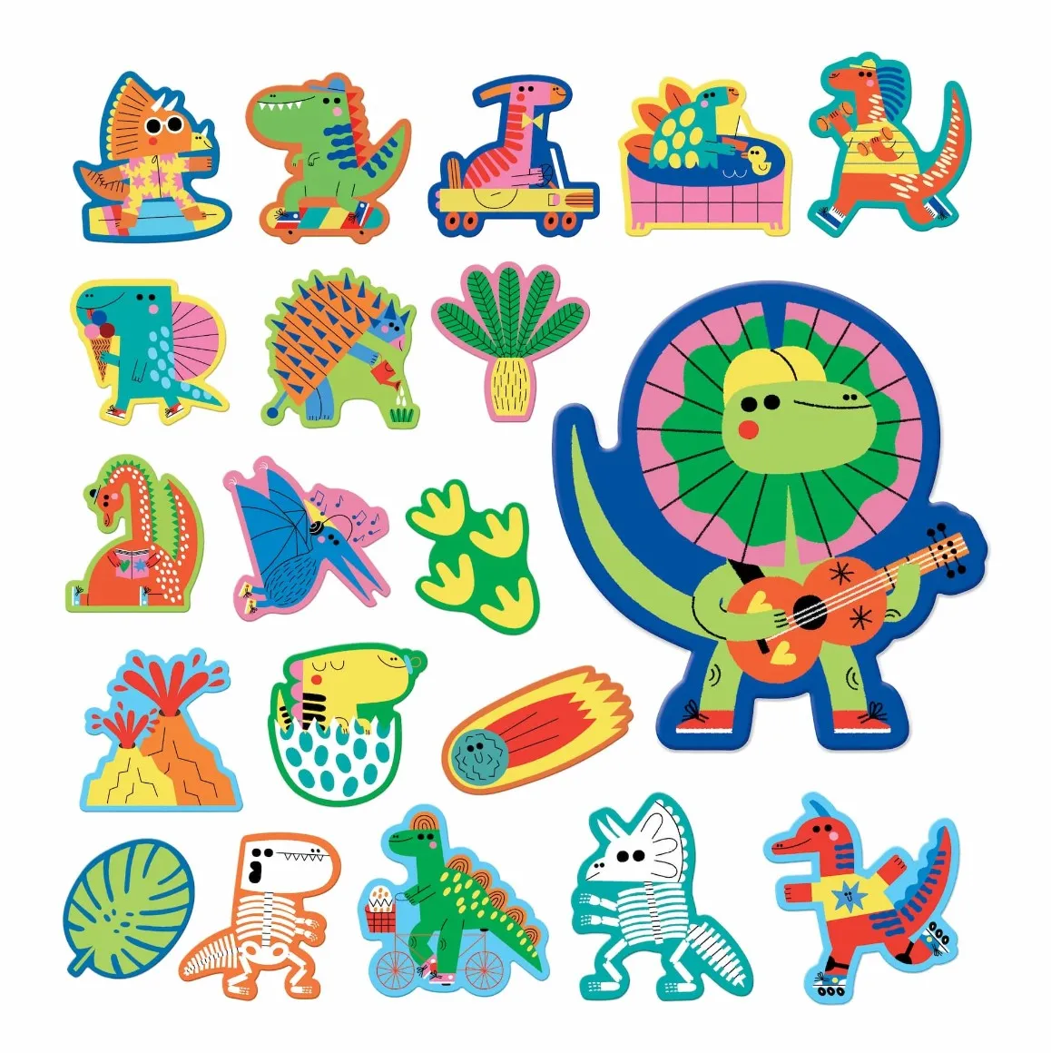 Mud Puppy Animal Stickable Foam Bath Shapes | Rub-a-Dub Dinos