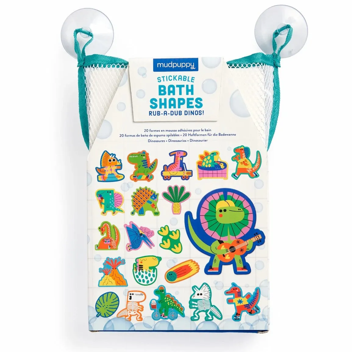 Mud Puppy Animal Stickable Foam Bath Shapes | Rub-a-Dub Dinos