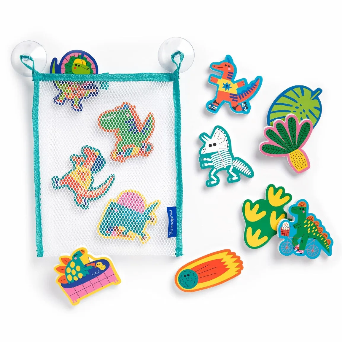 Mud Puppy Animal Stickable Foam Bath Shapes | Rub-a-Dub Dinos
