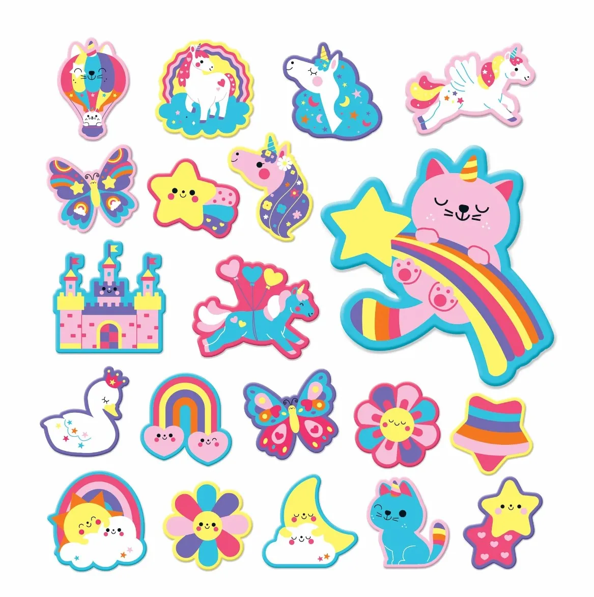 Mud Puppy Animal Stickable Foam Bath Shapes | Unicorn Dreams