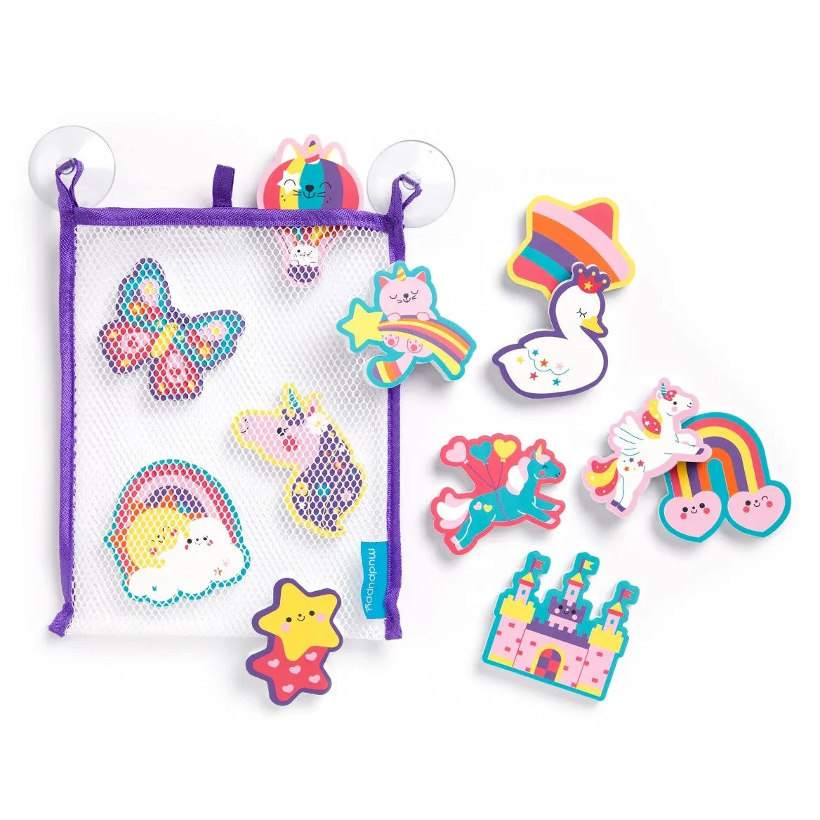 Mud Puppy Animal Stickable Foam Bath Shapes | Unicorn Dreams