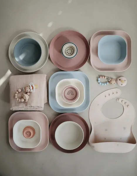 Mushie Dinnerware | Blush | Plate 2 Pack