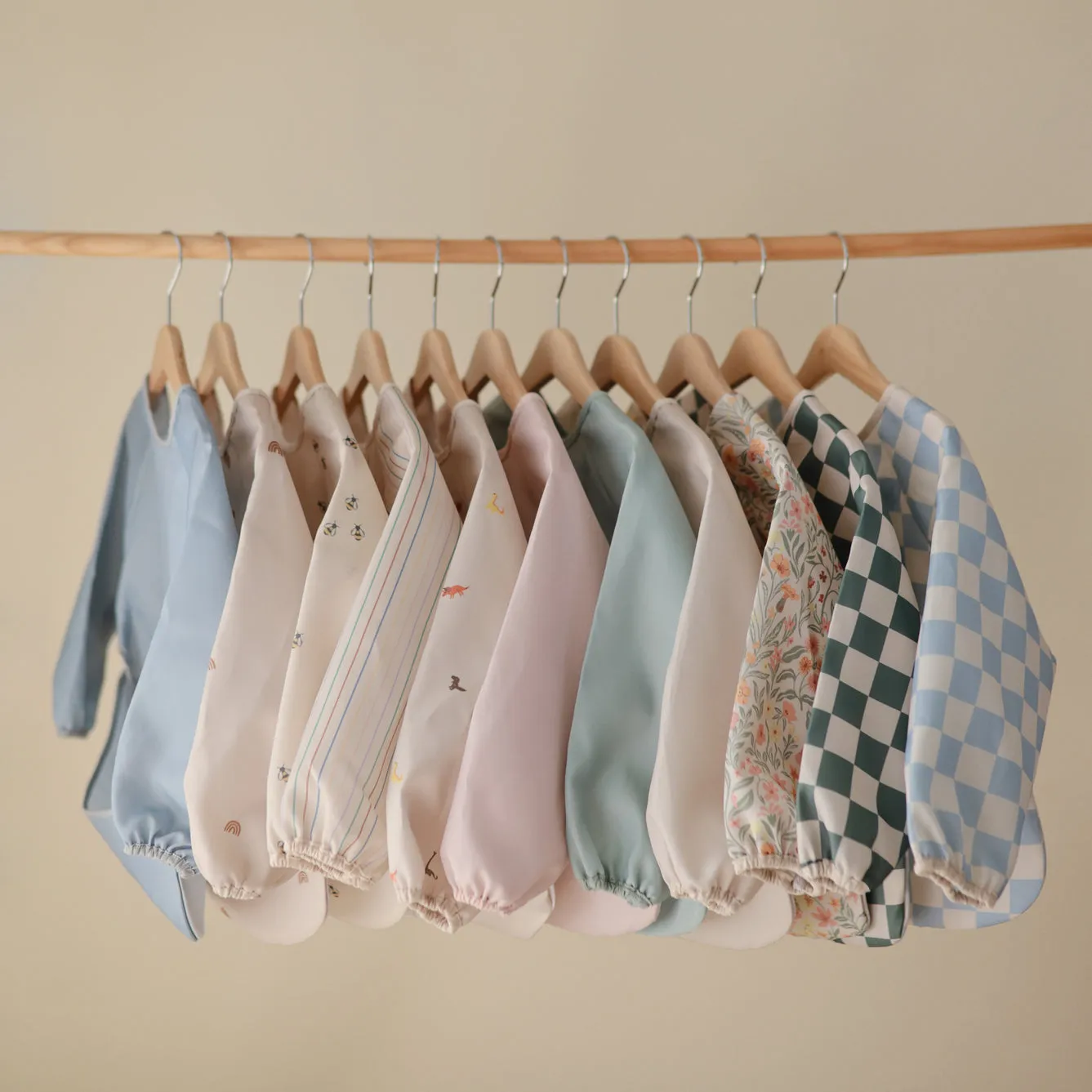 Mushie Long Sleeve Bib | Pastel Blooms
