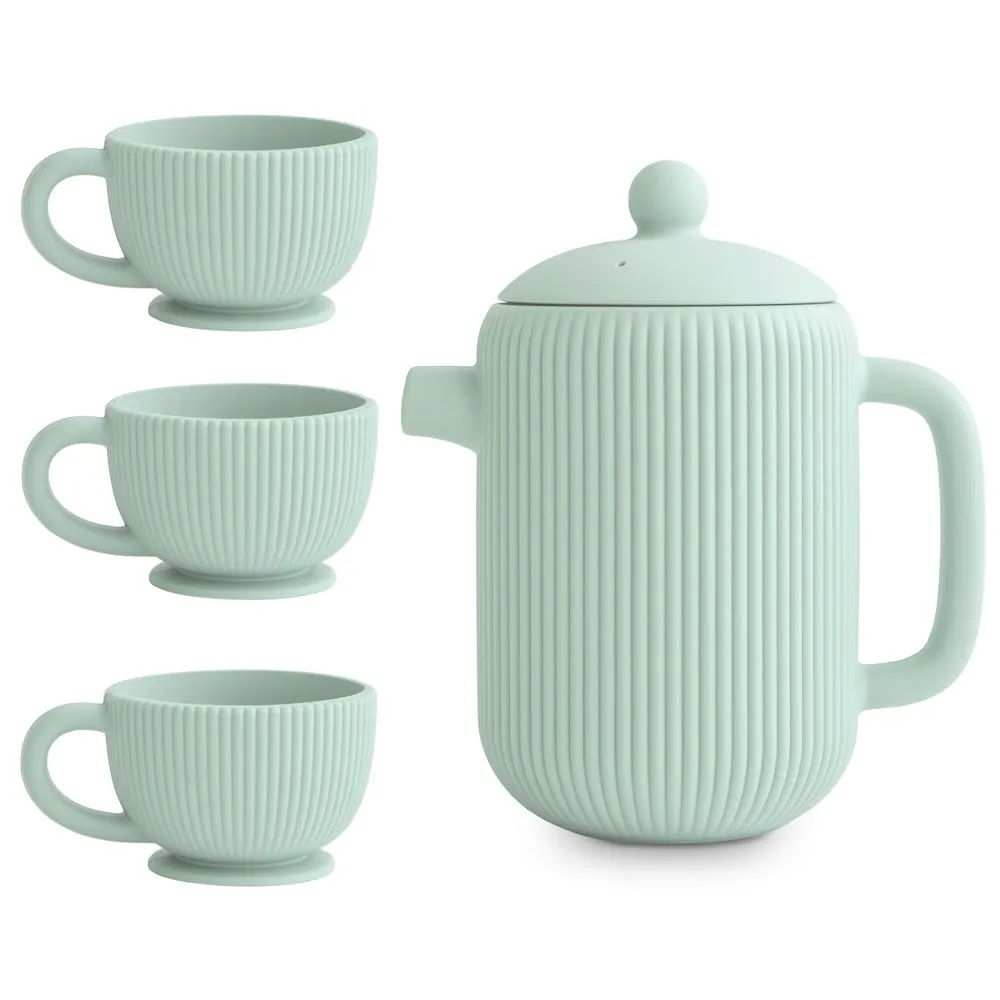 Mushie Silicone Play Tea Set | Cambridge Blue