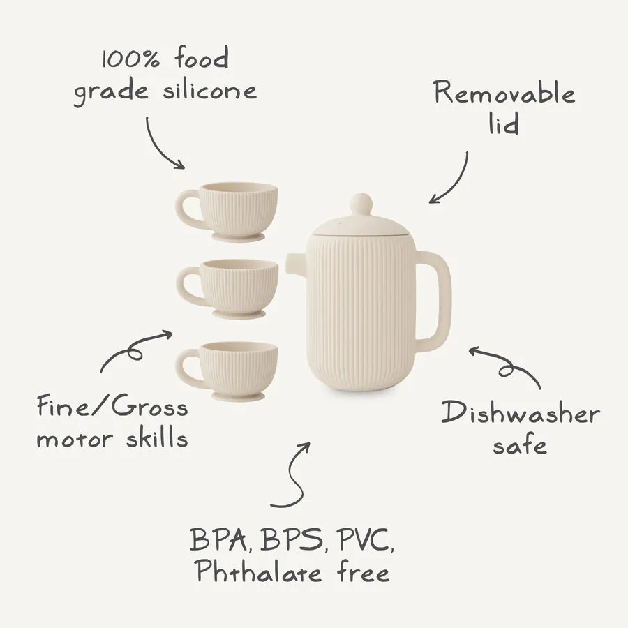 Mushie Silicone Play Tea Set | Cambridge Blue