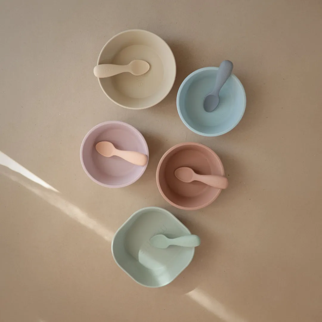 Mushie Silicone | Suction Bowl | Powder Blue