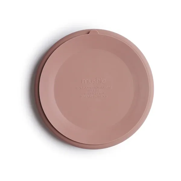 Mushie Silicone | Suction Plate Divided | Blush