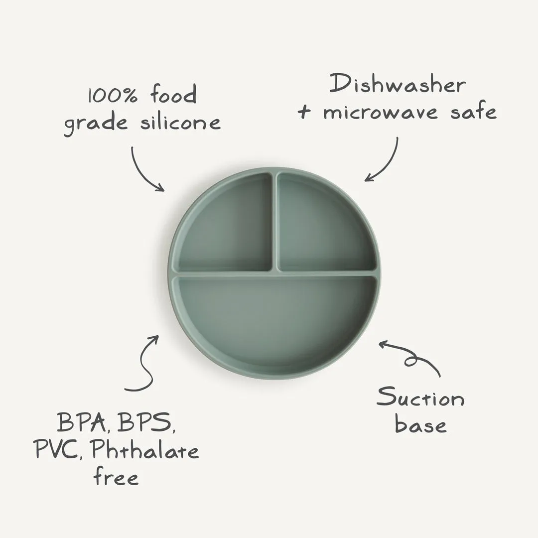 Mushie Silicone | Suction Plate Divided | Blush