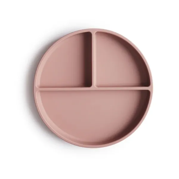 Mushie Silicone | Suction Plate Divided | Blush