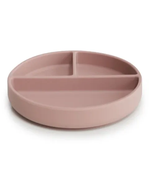 Mushie Silicone | Suction Plate Divided | Blush