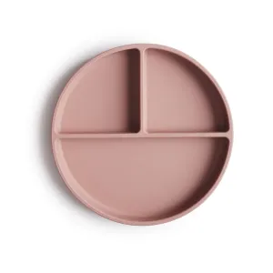Mushie Silicone | Suction Plate Divided | Blush