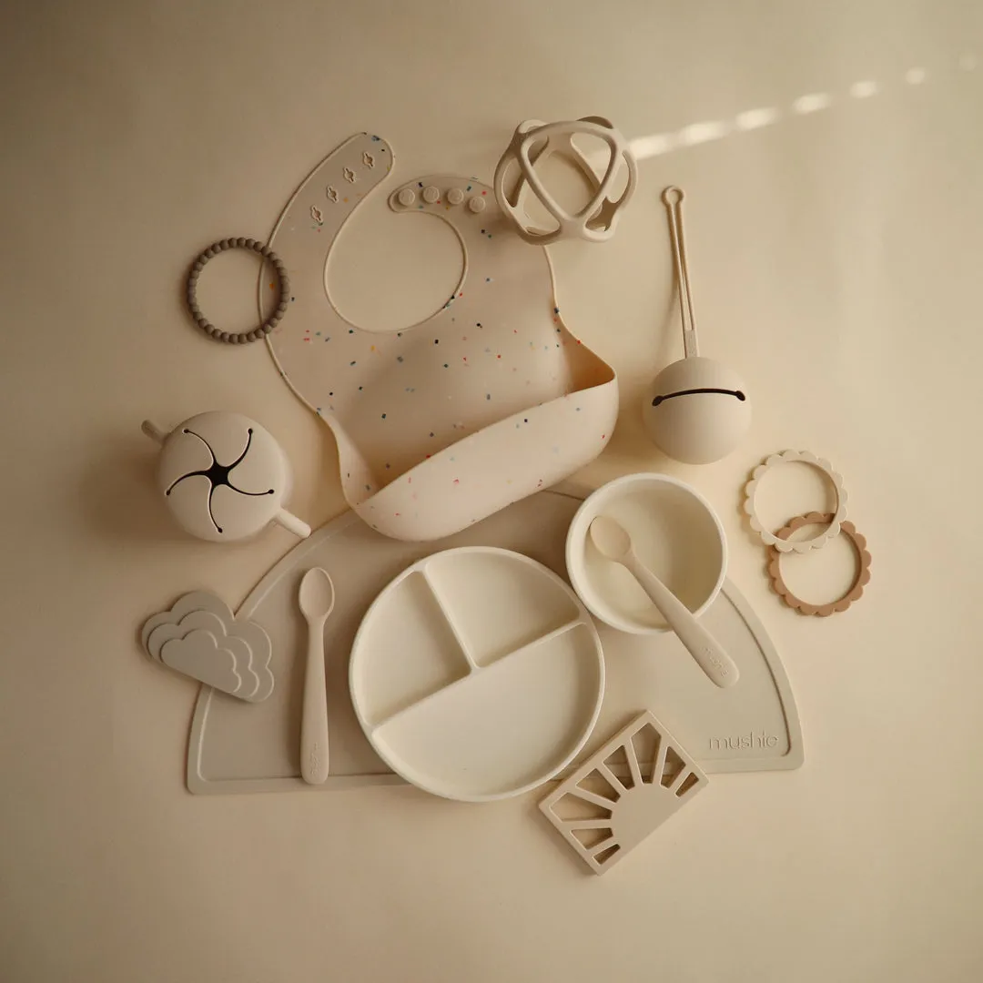 Mushie Silicone | Suction Plate Divided | Ivory
