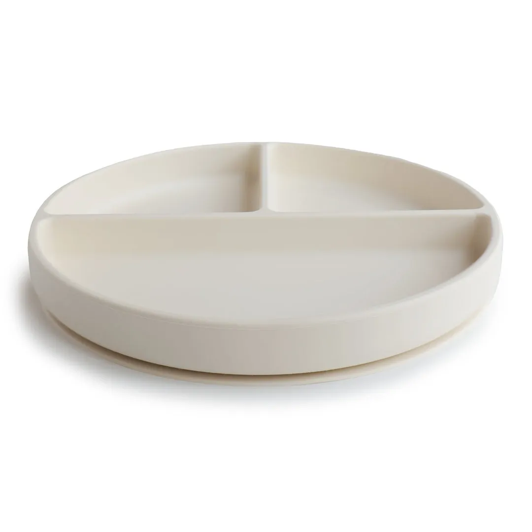 Mushie Silicone | Suction Plate Divided | Ivory