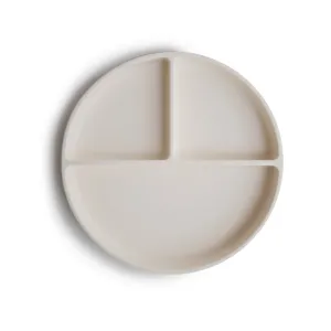 Mushie Silicone | Suction Plate Divided | Ivory