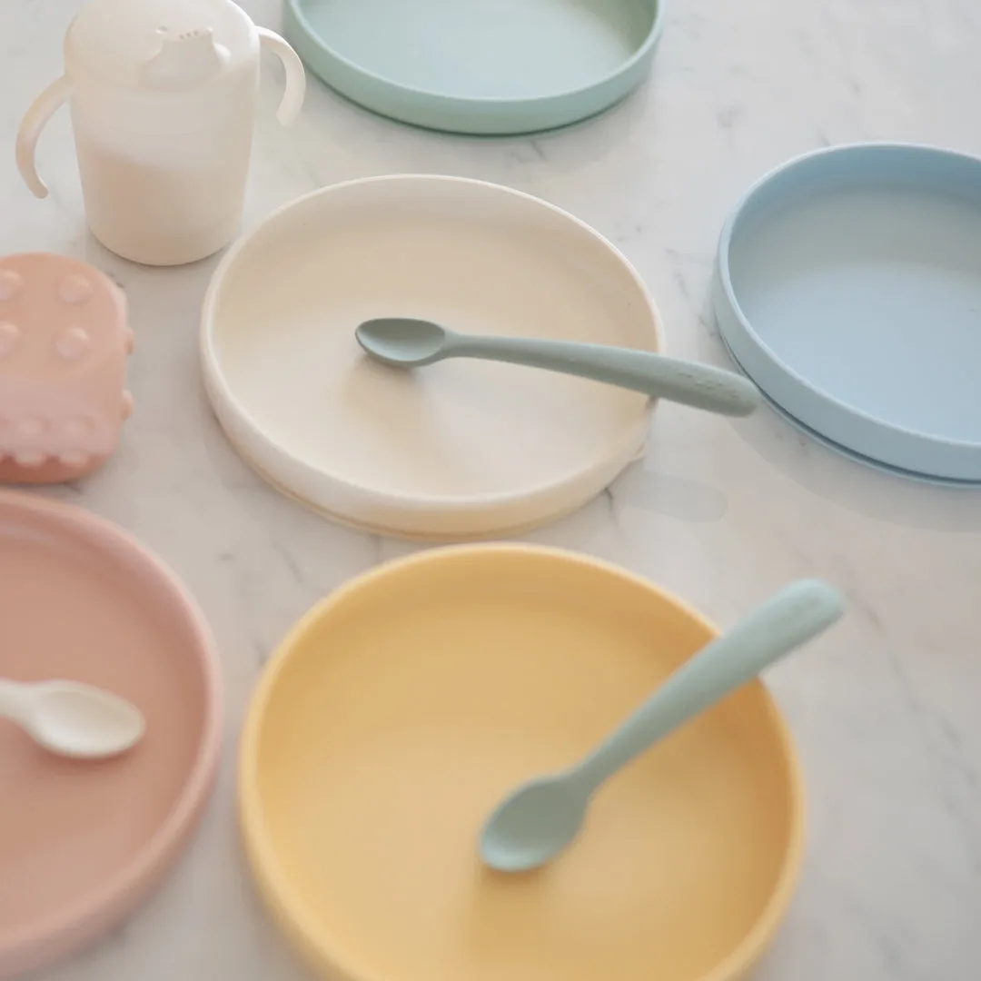 Mushie Silicone | Suction Plate | Powder Blue