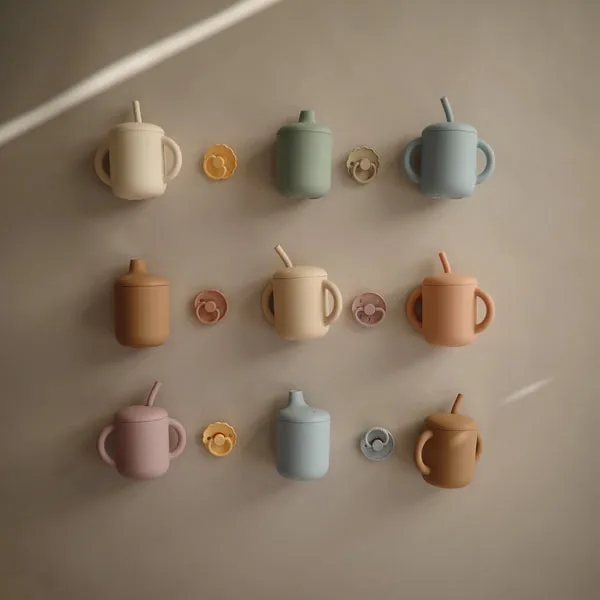 Mushie Silicone | Training Cup   Straw | Blush