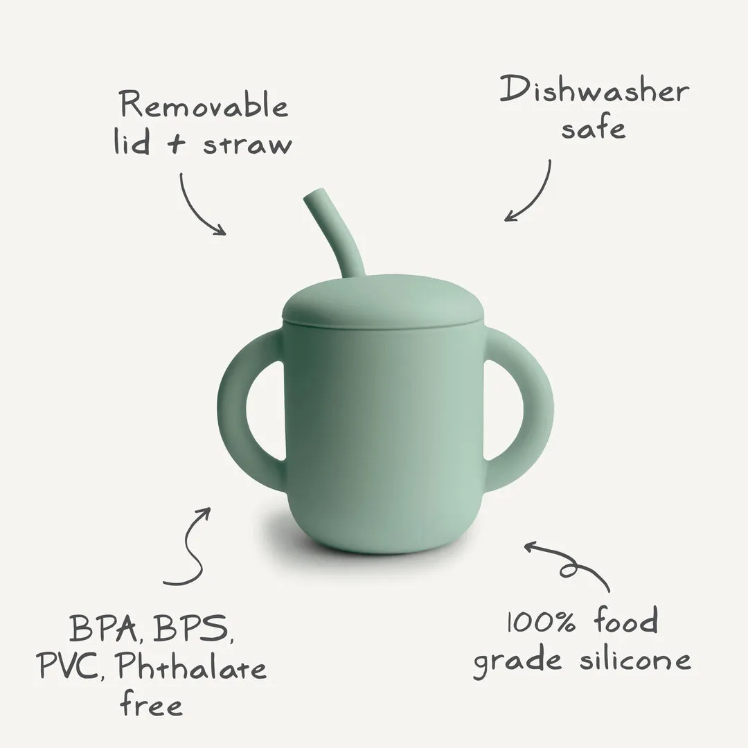 Mushie Silicone | Training Cup   Straw | Blush
