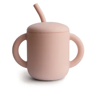 Mushie Silicone | Training Cup   Straw | Blush