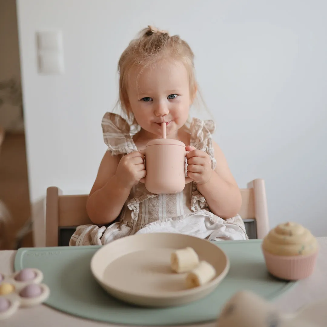Mushie Silicone | Training Cup   Straw | Blush