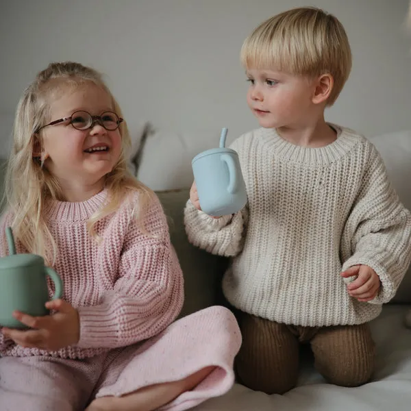 Mushie Silicone | Training Cup   Straw | Blush