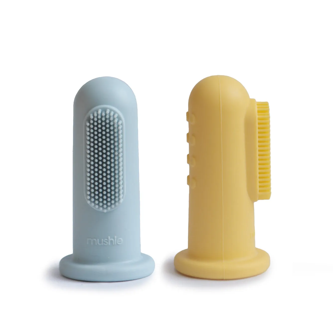 Mushie Toothbrush Finger | Powder Blue   Daffodil