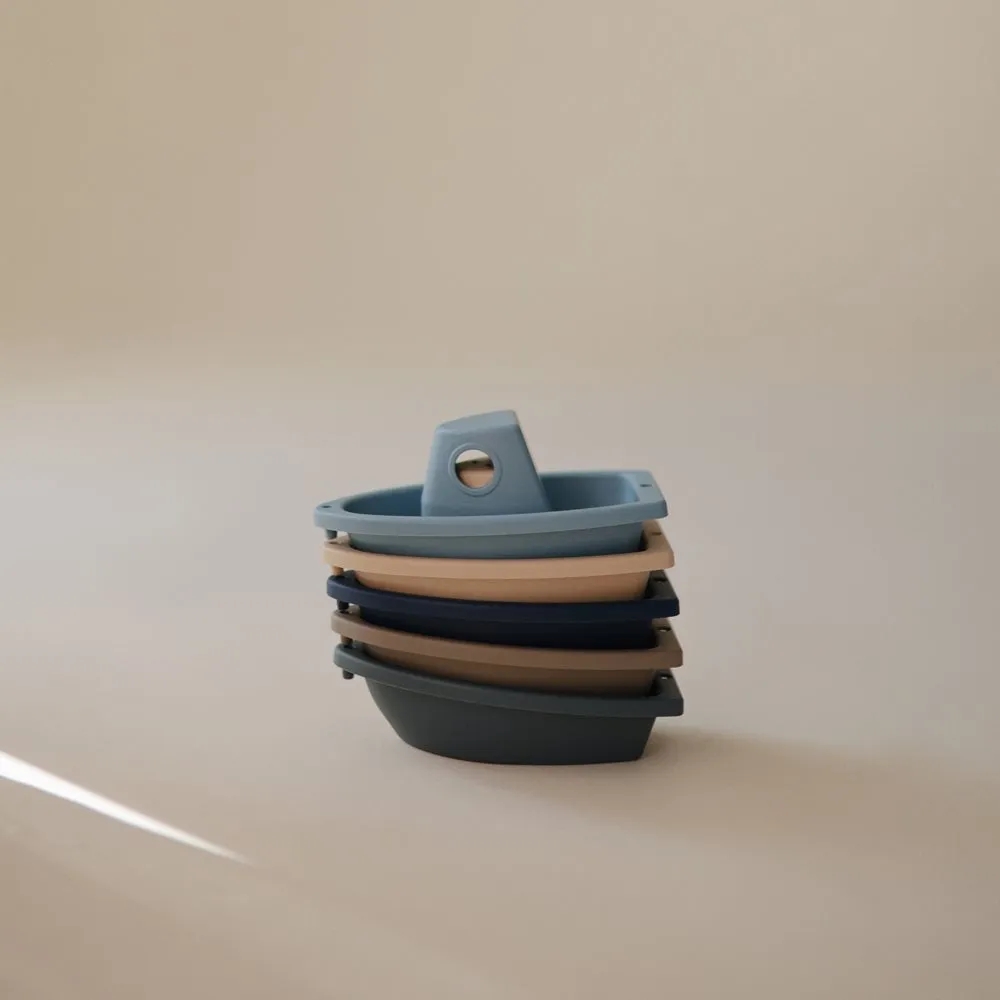 Mushie Toy | Bath Boats OCEAN BLUES