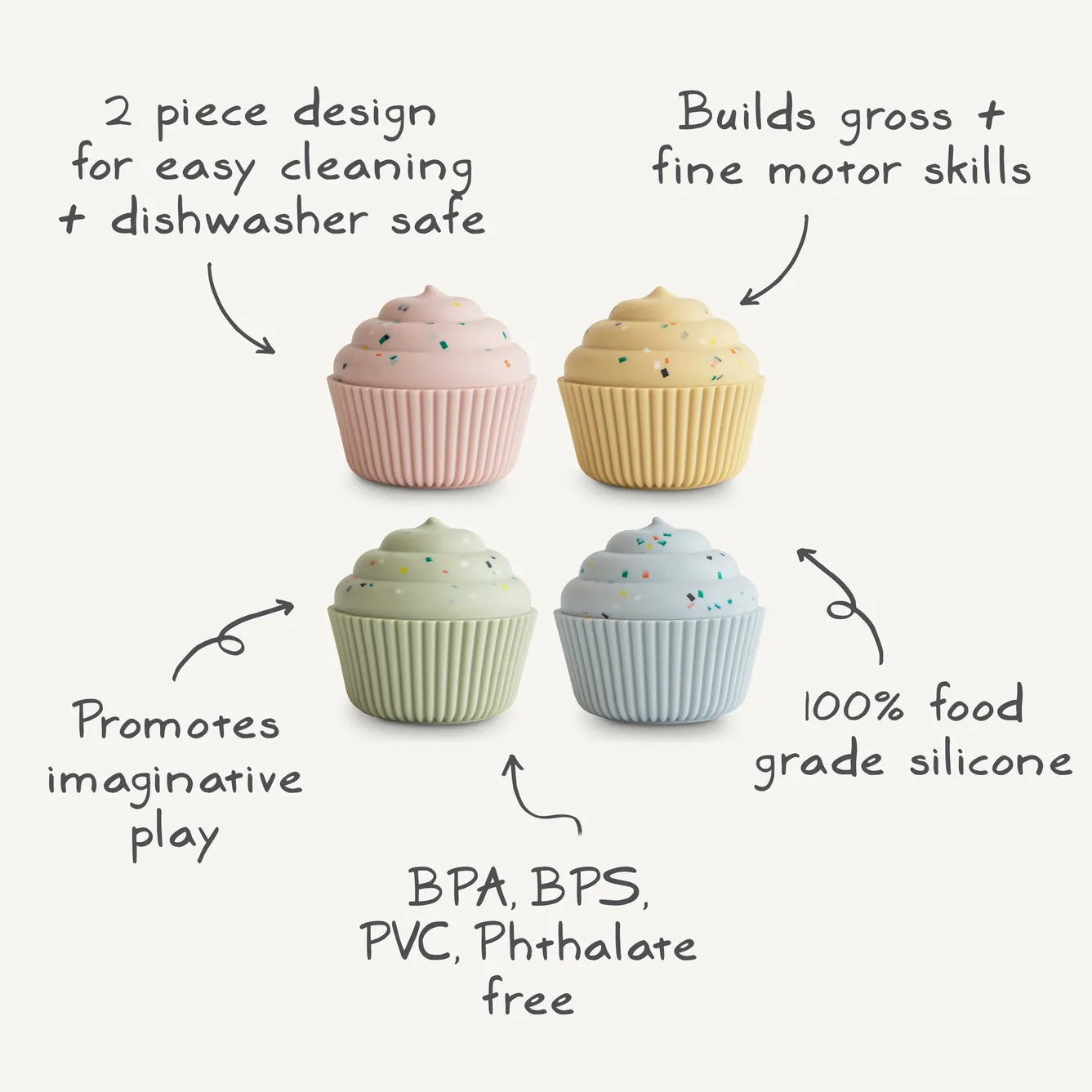 Mushie Toy | Mix and Match Cupcakes