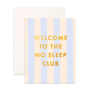 No Sleep Club Powder Blue Stripe Greeting Card