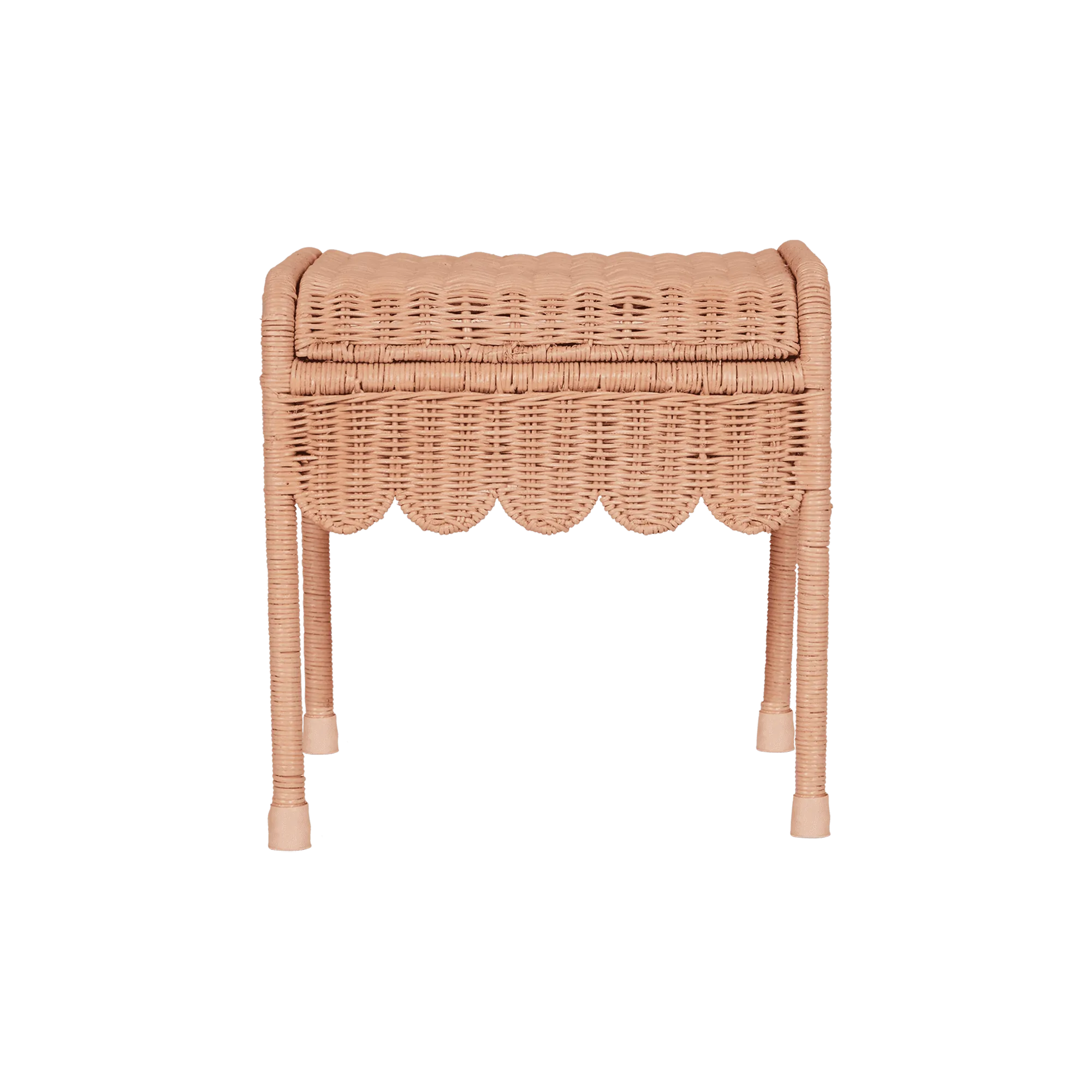 Olli Ella Rattan | Petal Storie Stool | Seashell Pink