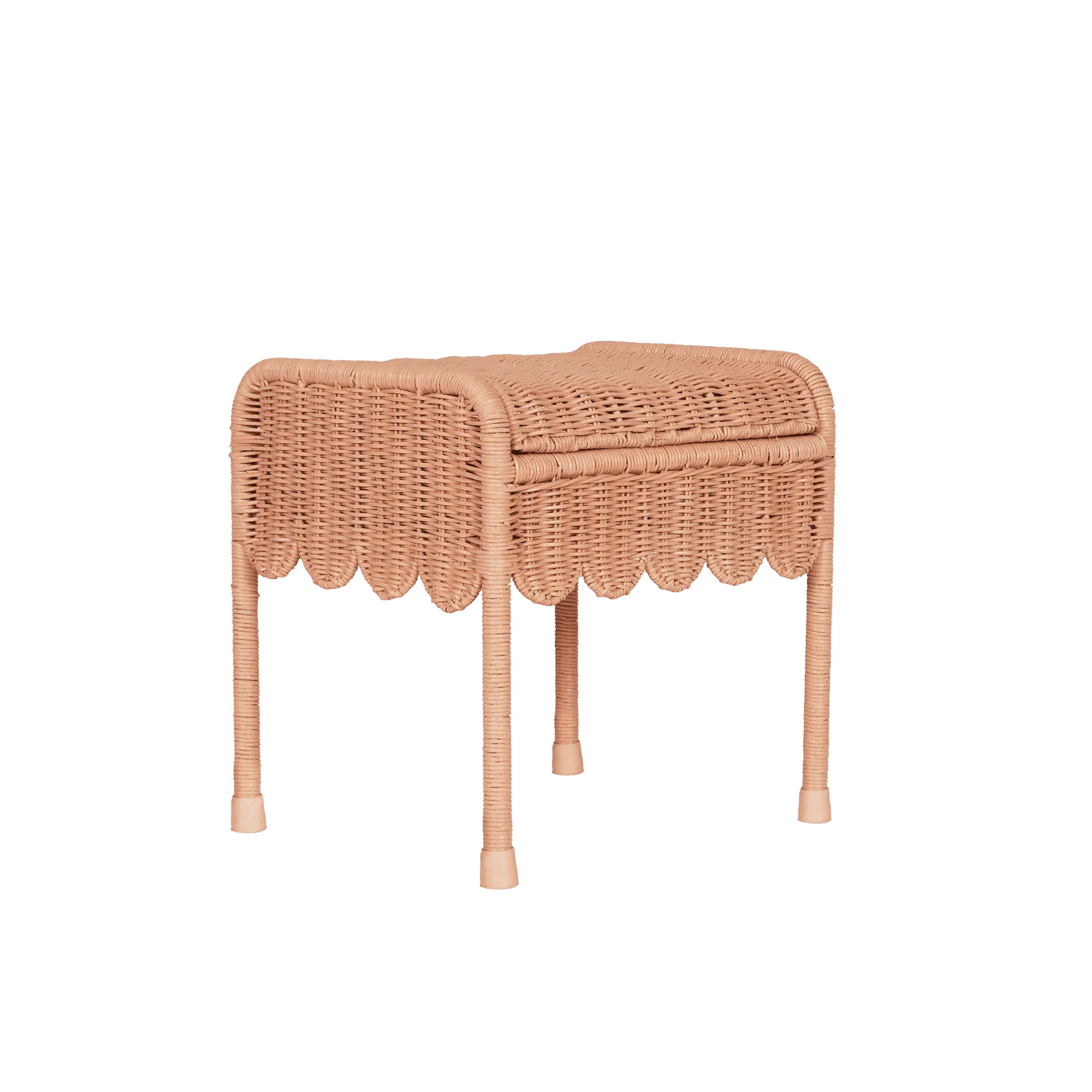 Olli Ella Rattan | Petal Storie Stool | Seashell Pink