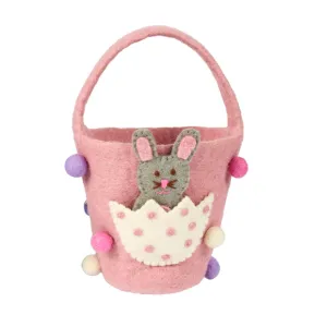 Pashom Easter Basket Bunny in Egg Pocket Pink